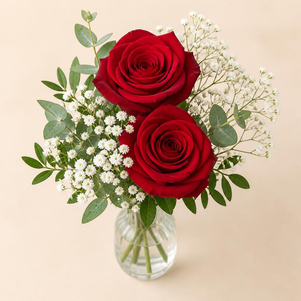 Two Rose Bud Vase