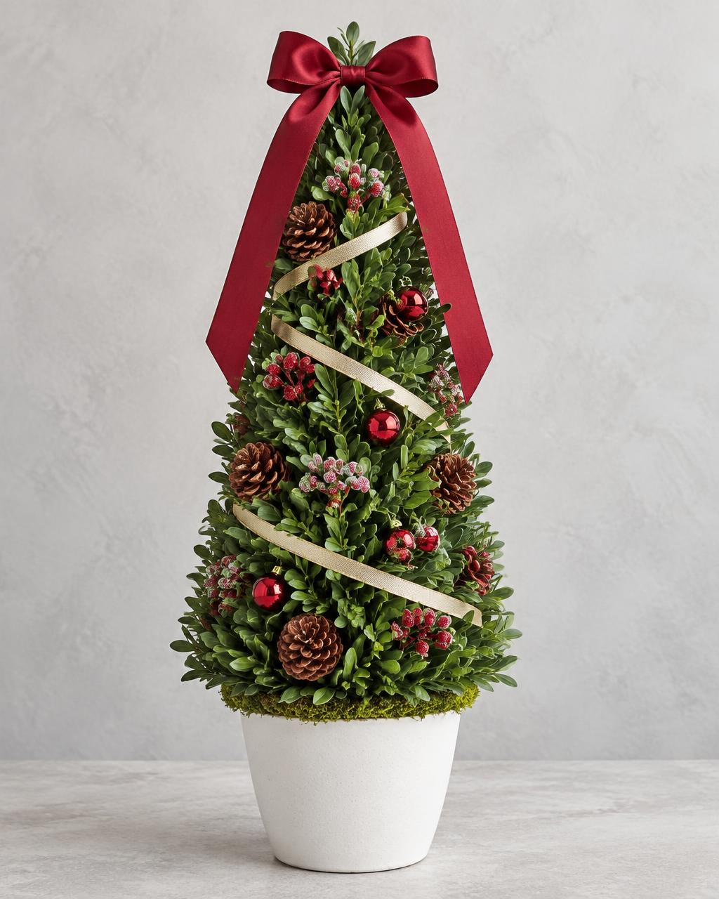 Holiday Boxwood Tree Deluxe — christmas arrangement from Alive Expressions, Dalton, GA