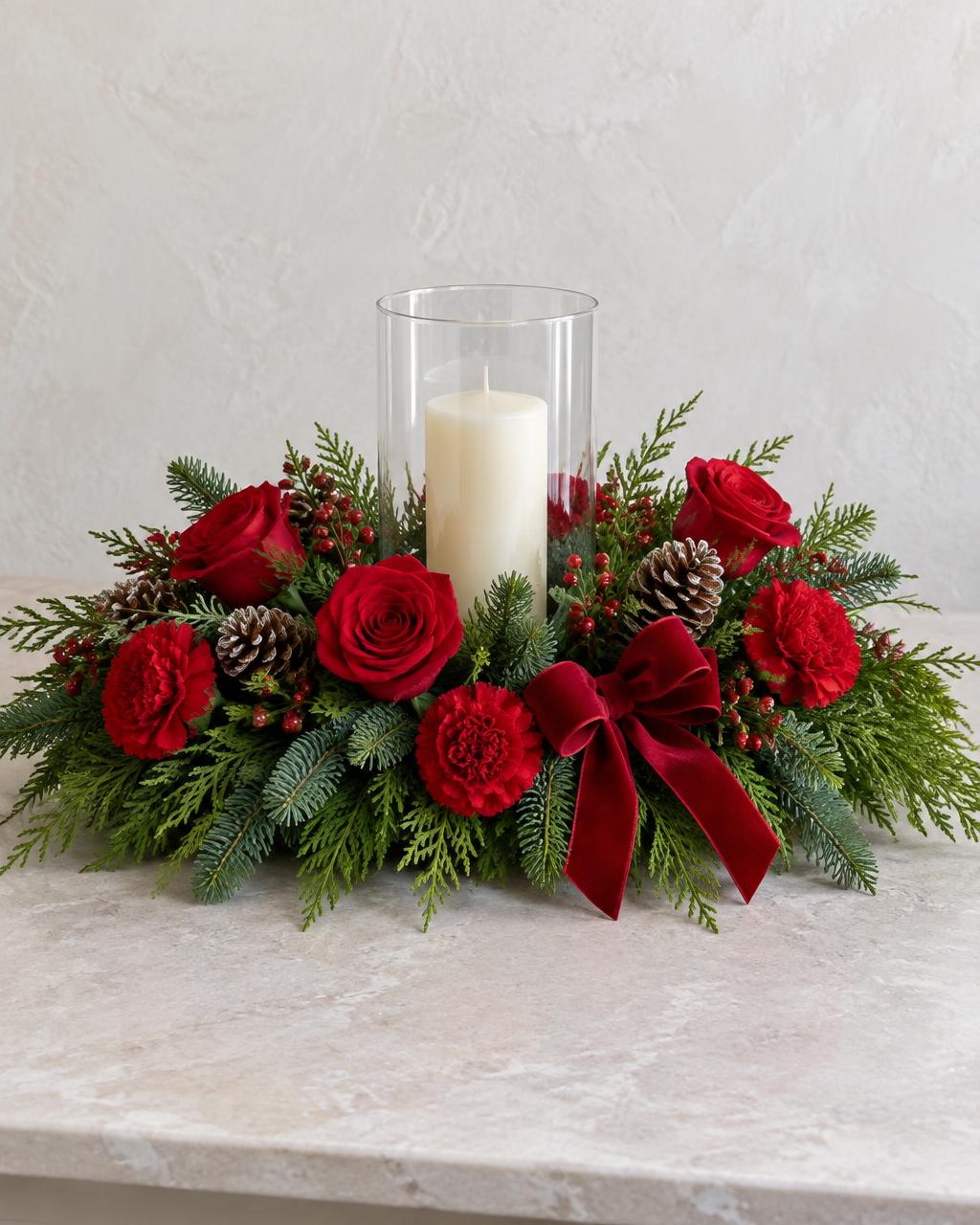 Christmas Candle Centerpiece — christmas arrangement from Alive Expressions, Dalton, GA