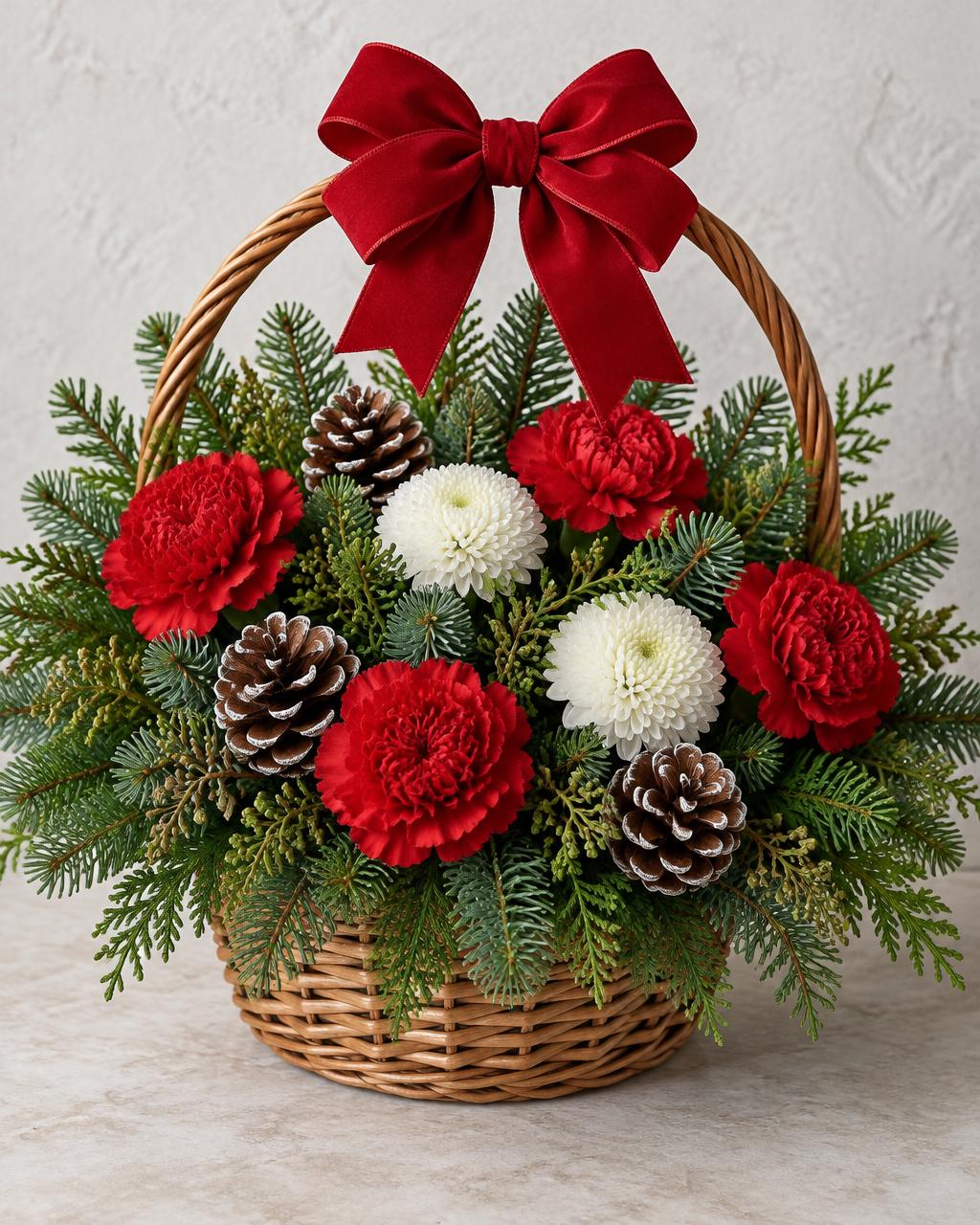 Christmas Evergreen Basket — christmas arrangement from Alive Expressions, Dalton, GA
