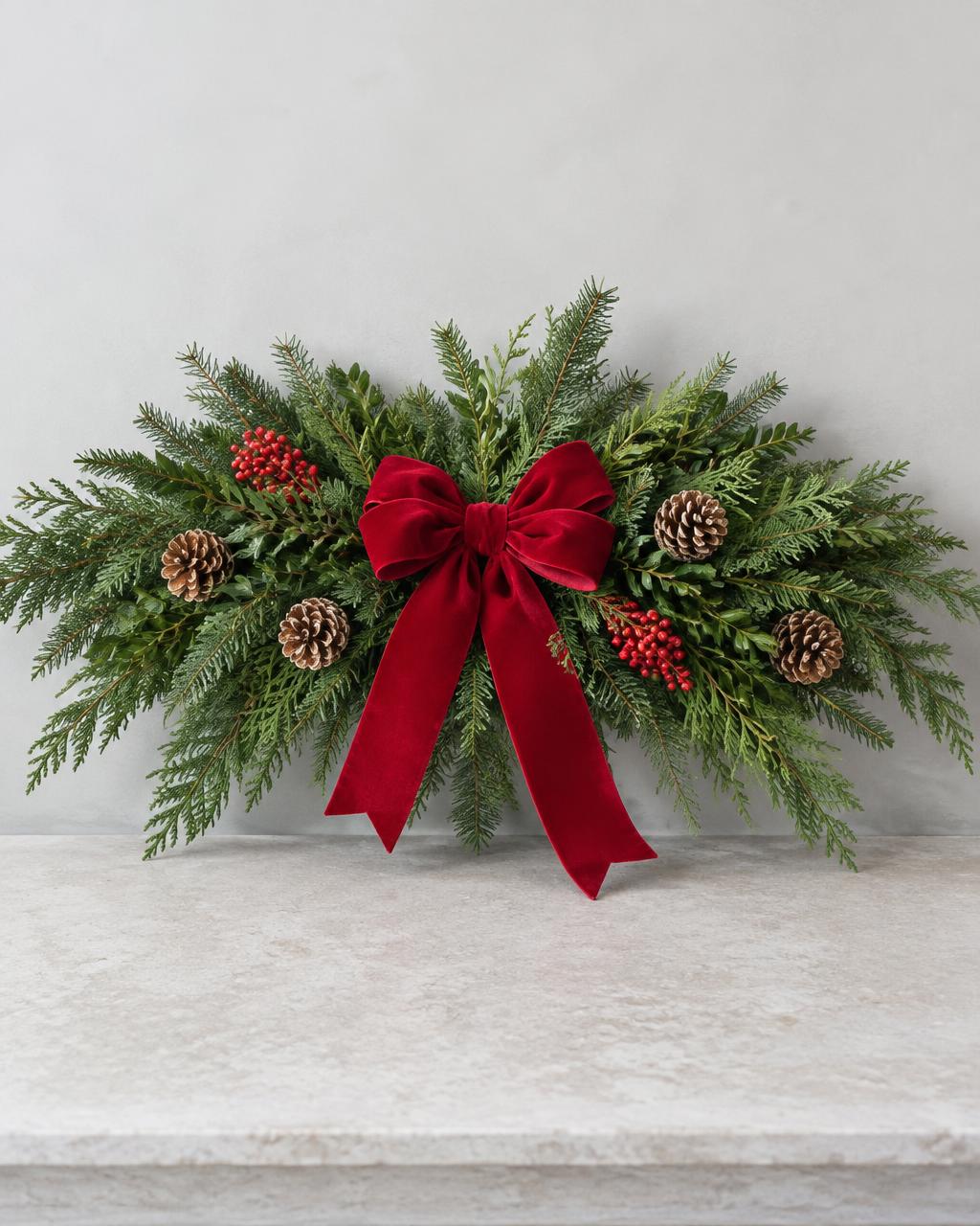 Christmas Mantel Swag — christmas arrangement from Alive Expressions, Dalton, GA