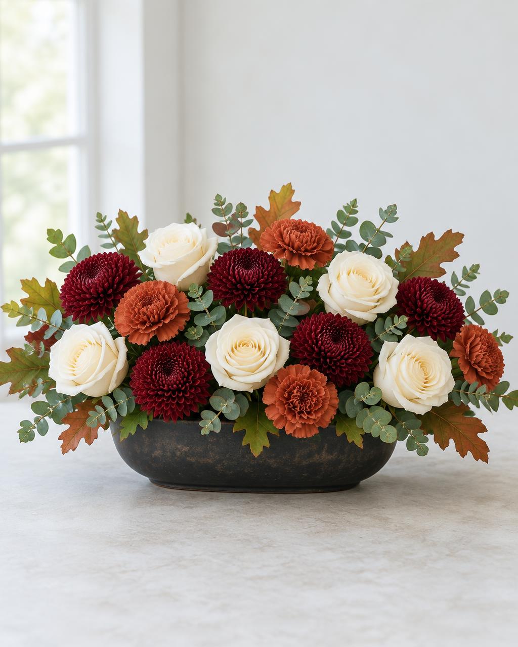 Woodland Table — fall arrangement from Alive Expressions, Dalton, GA