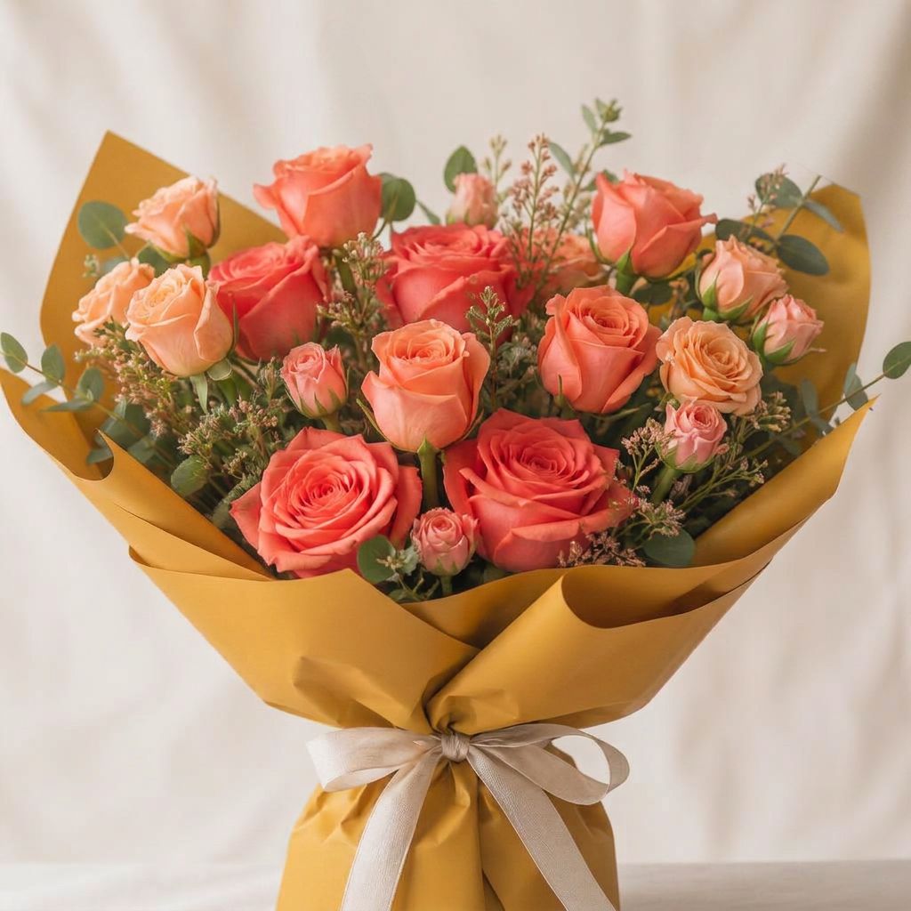 Coral Ember — hand-arranged soft flowers for delivery in Dalton, GA