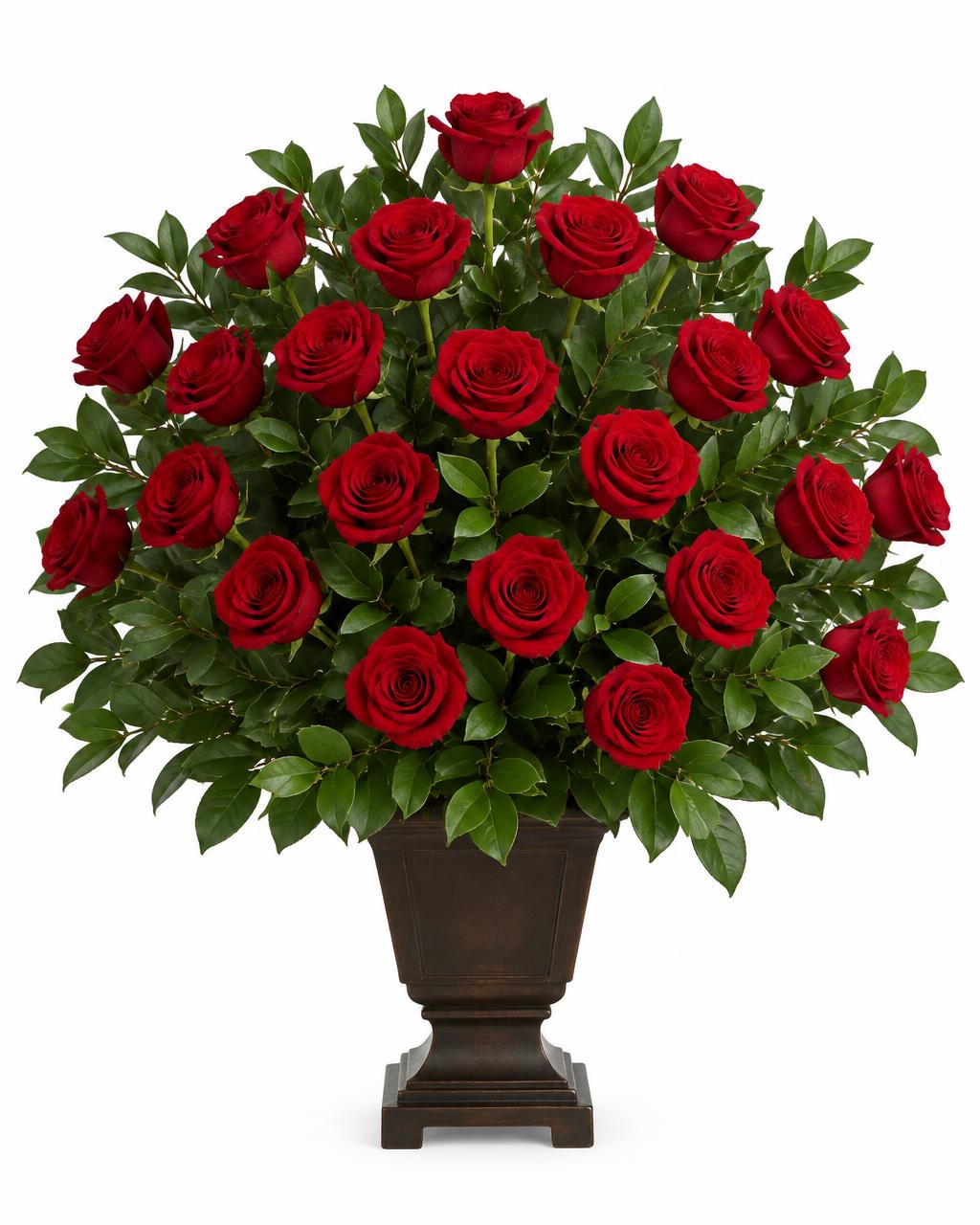 Rose Tribute Urn — hand-arranged sympathy funeral flowers for delivery in Dalton, GA