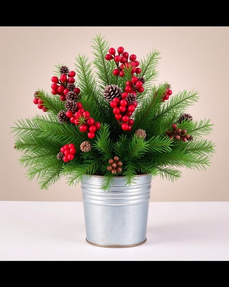Winter Evergreen — silk flower arrangement by Alive Expressions, Dalton, GA