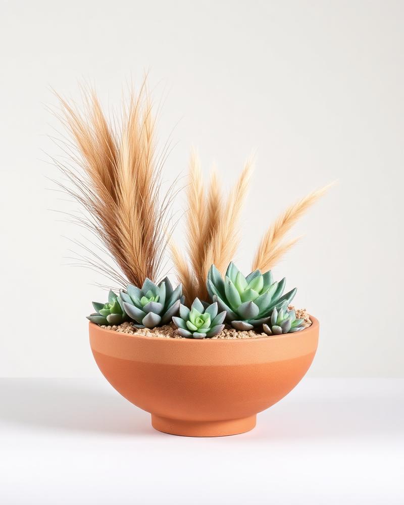 Desert Succulent & Pampas — silk flower arrangement by Alive Expressions, Dalton, GA