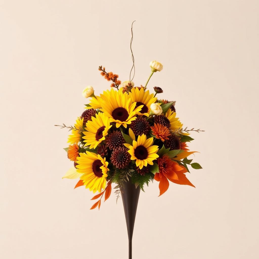 Autumn Mums Grave Cone (Silk)
