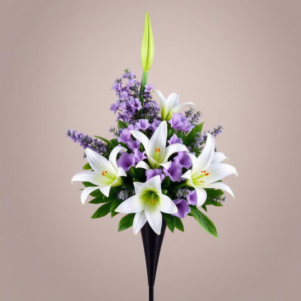 Lavender & Lily Grave Cone (Silk)