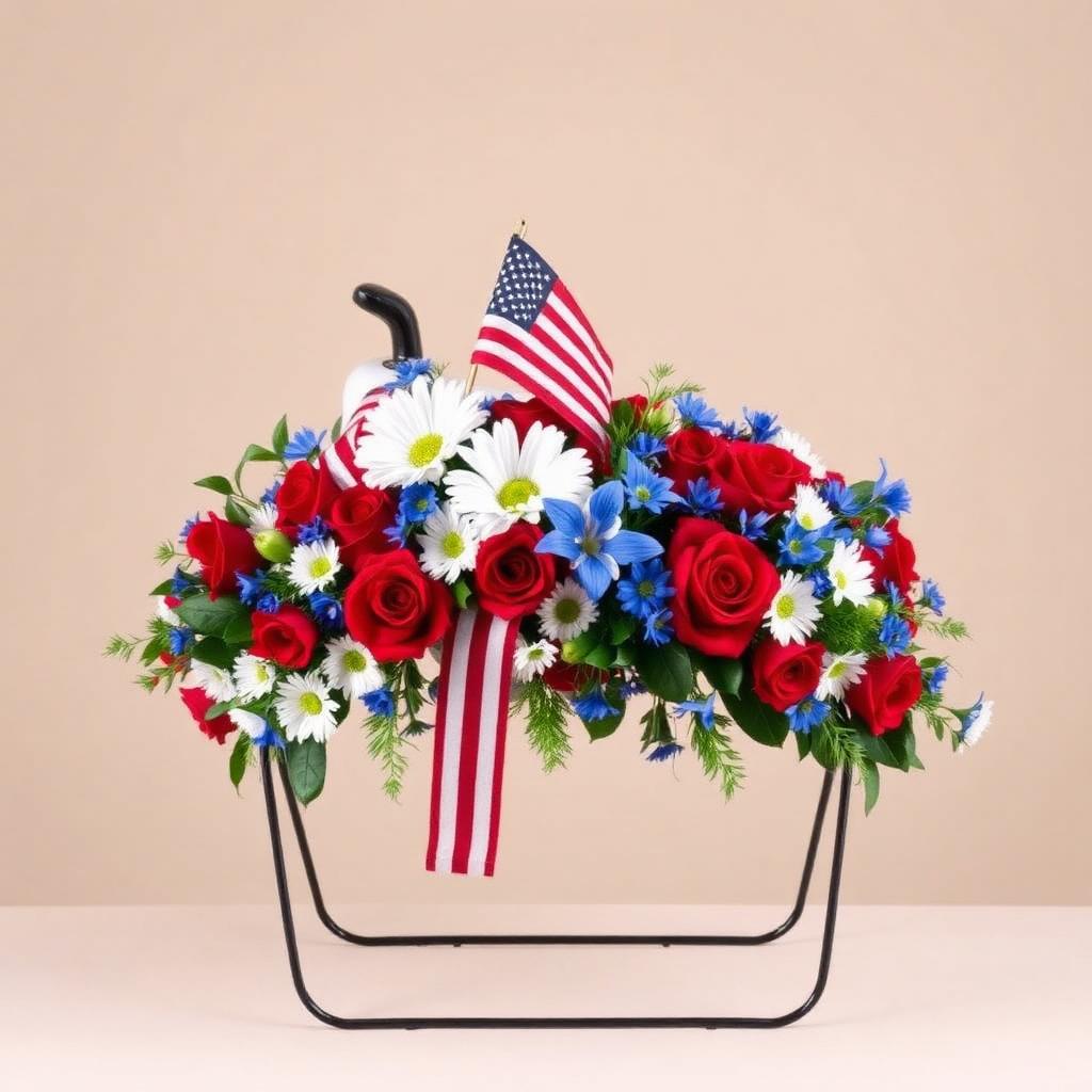 Patriotic Gravesite Saddle (Silk)