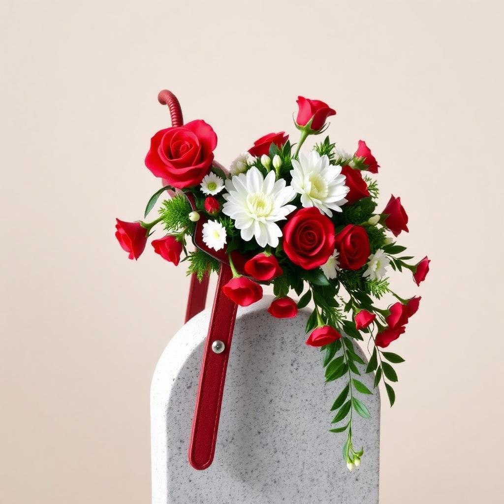 Red Rose Cemetery Saddle (Silk)