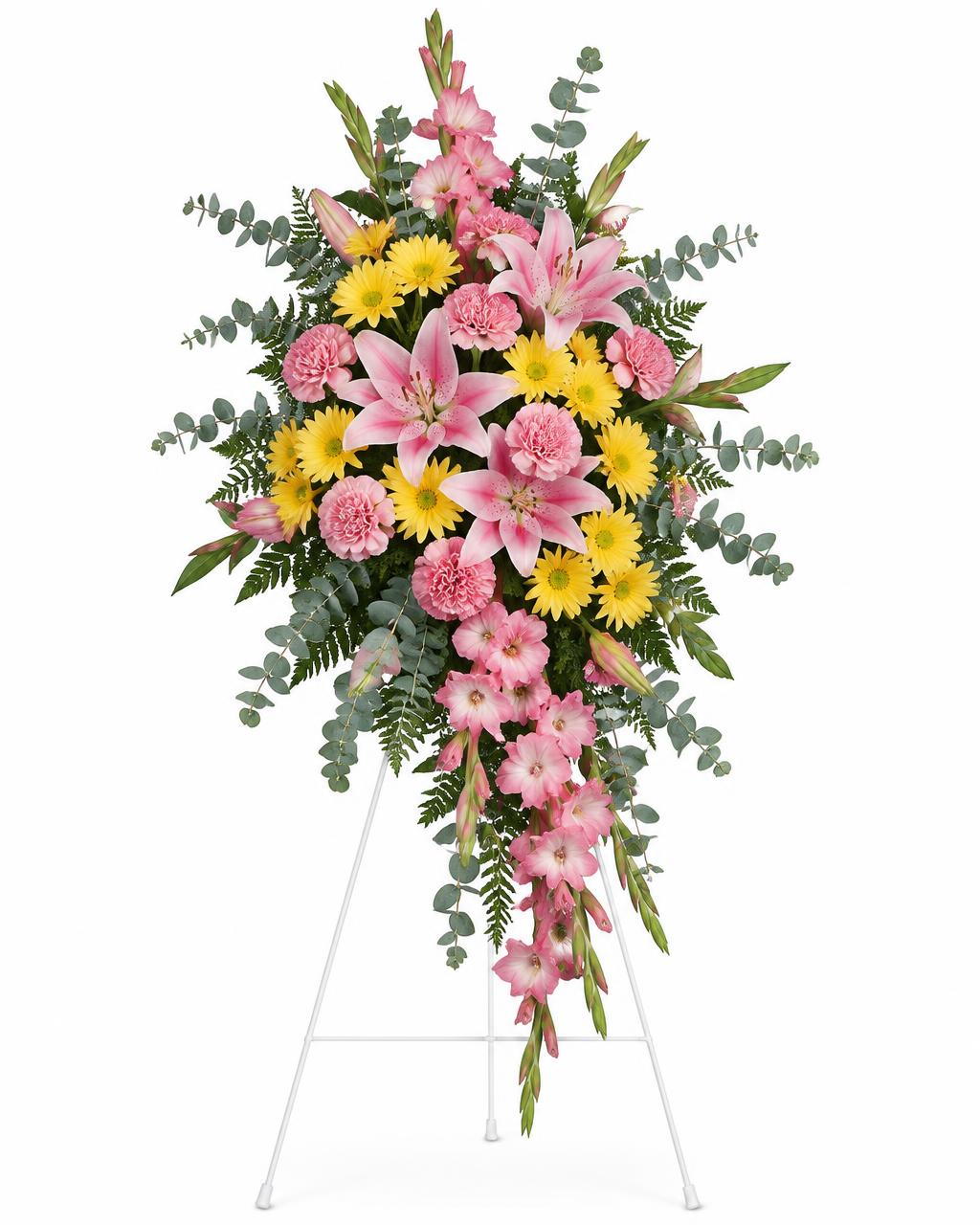Sweet Solace Standing Spray — hand-arranged sympathy funeral flowers for delivery in Dalton, GA