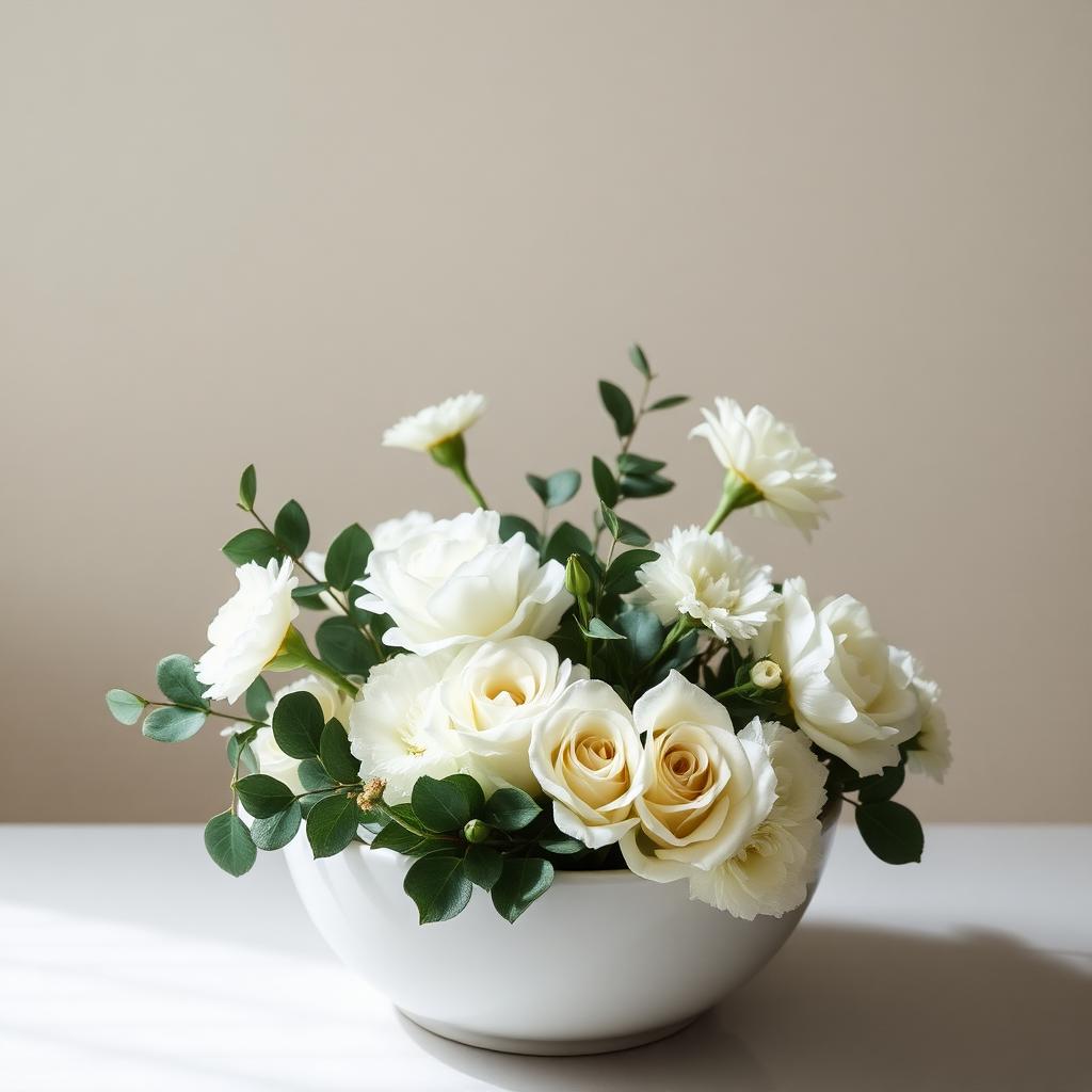 White Garden Bowl