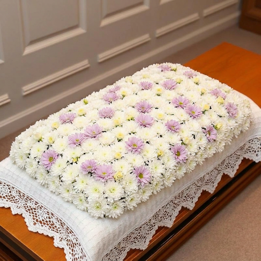 Lace & Lavender Casket Blanket