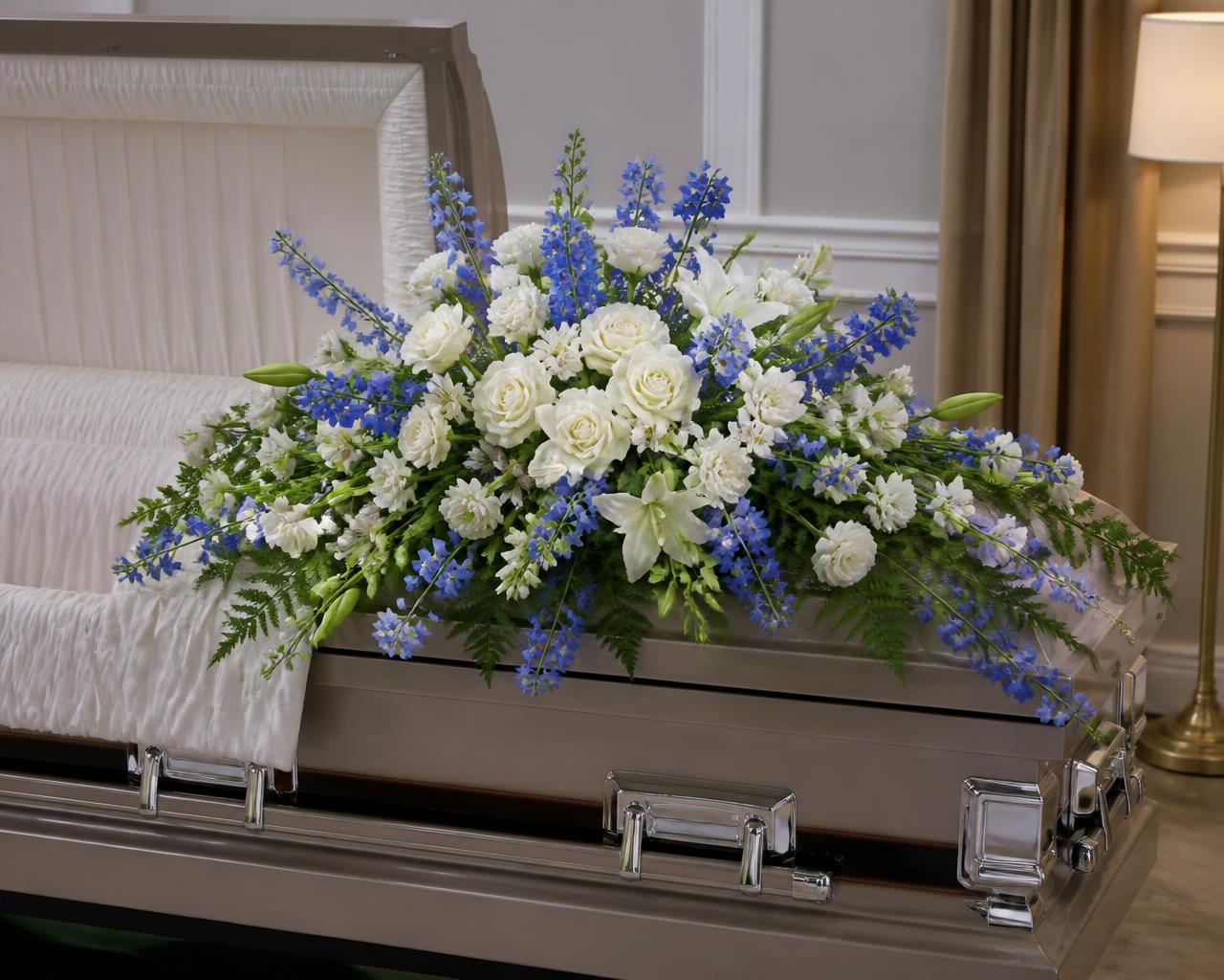 Heaven's Blue Casket Spray