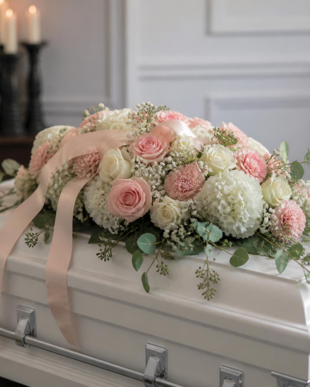 Little One Casket Cover — Girl — children's funeral flower delivery Dalton, GA