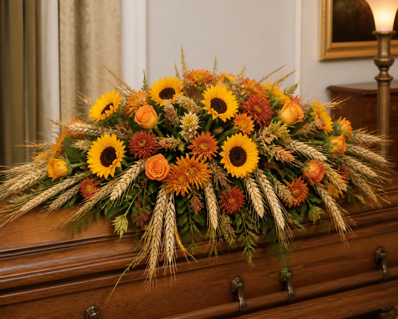 Harvest Sunshine Casket Spray
