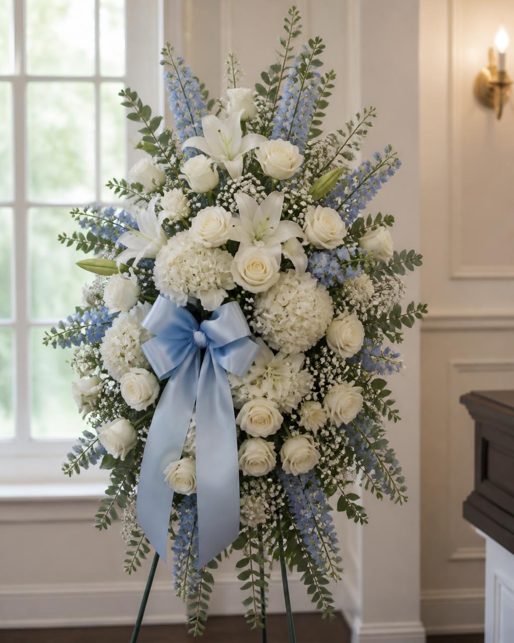 Cherished Boy Standing Spray — children's funeral flower delivery Dalton, GA