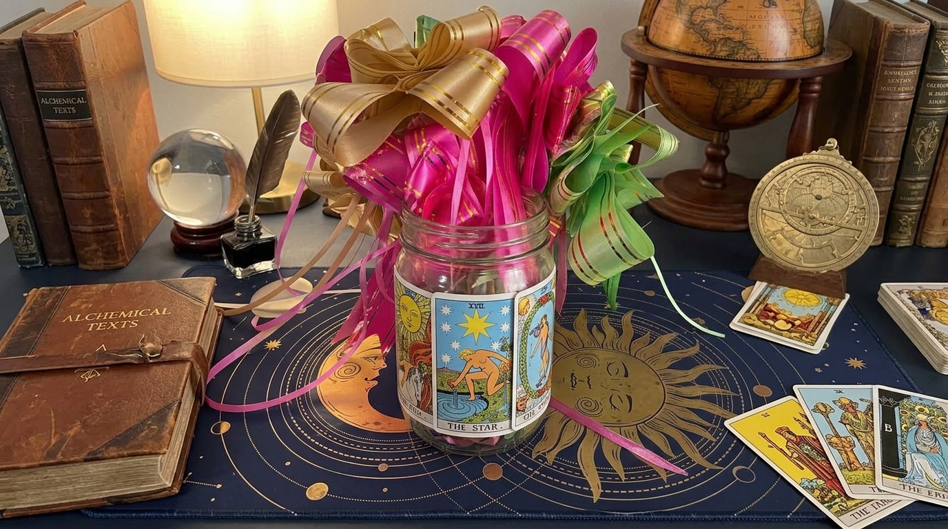 Three-Card Tarot Bow Jar — flowers for delivery in Dalton, GA