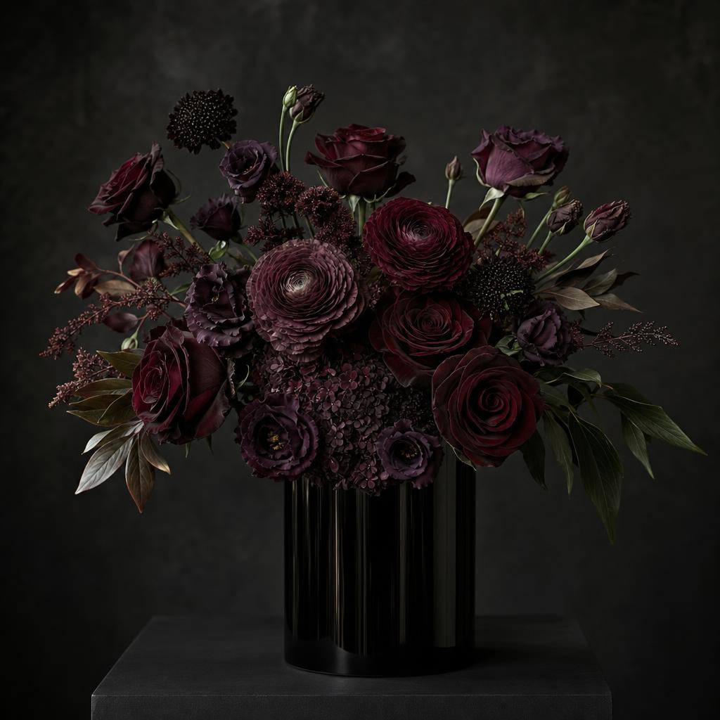 Black Velvet Centerpiece — hand-arranged wedding flowers for delivery in Dalton, GA