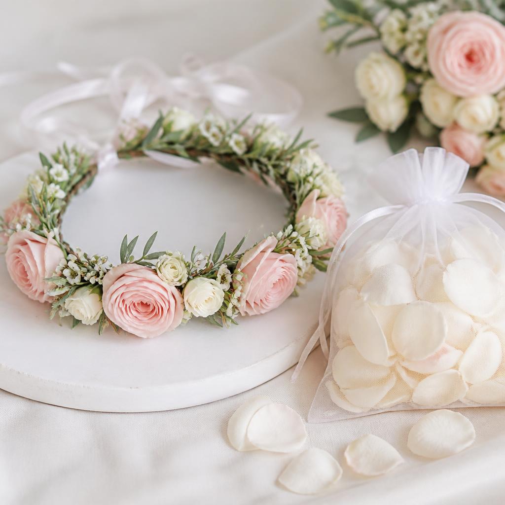 Flower Girl Crown & Petals — hand-arranged wedding flowers for delivery in Dalton, GA