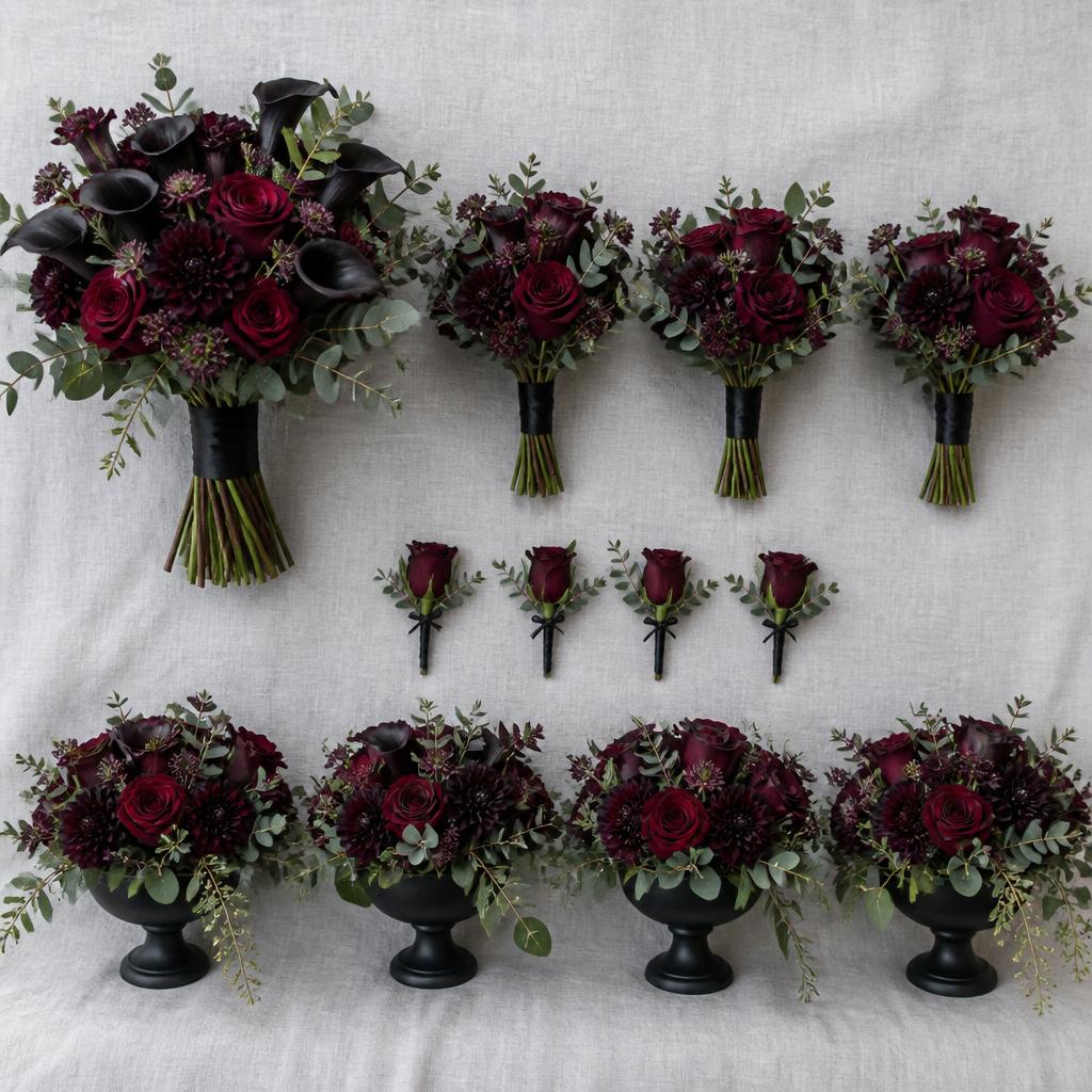 Moody Noir Collection — hand-arranged wedding flowers for delivery in Dalton, GA