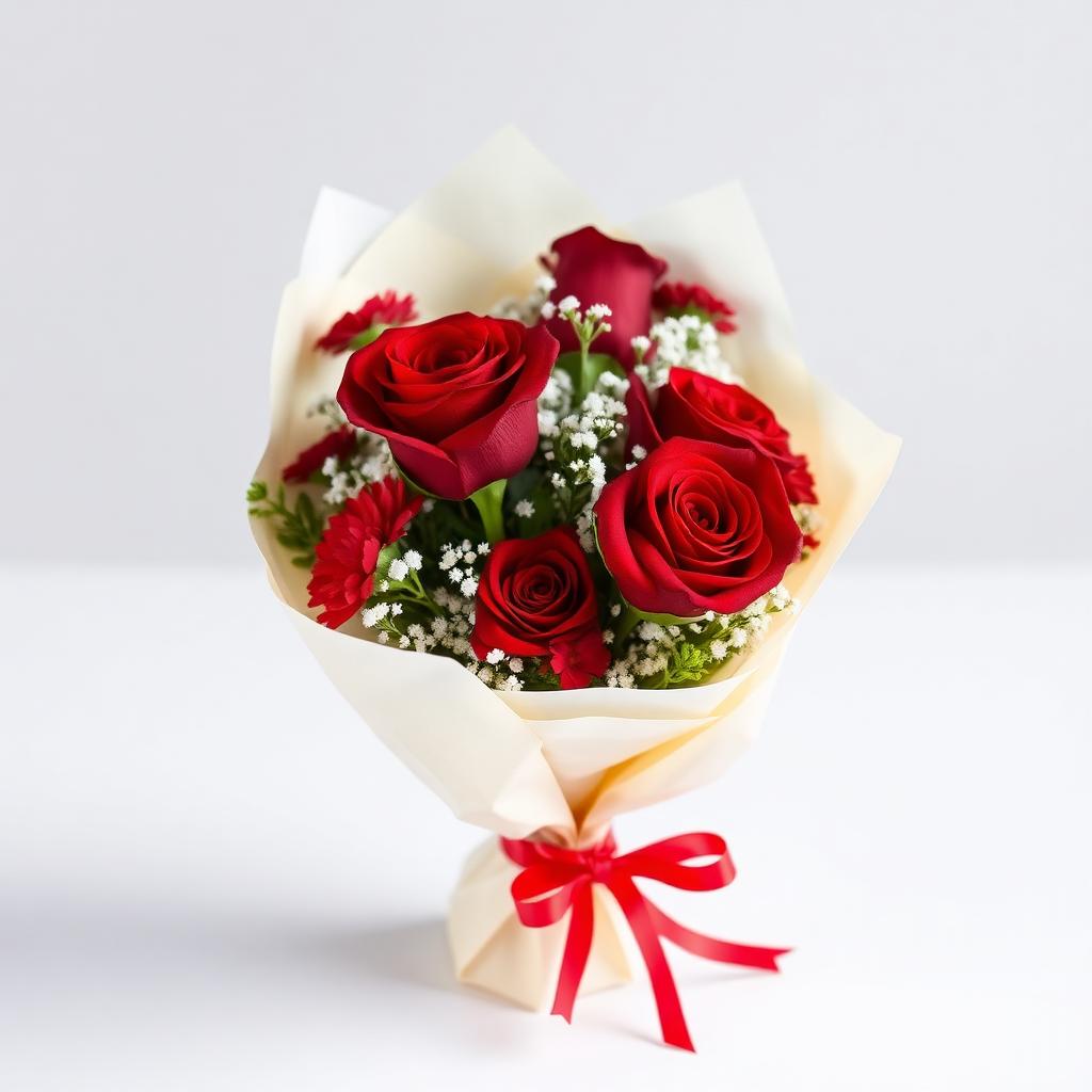 Three Red Roses Wrapped — hand-arranged bold flowers for delivery in Dalton, GA